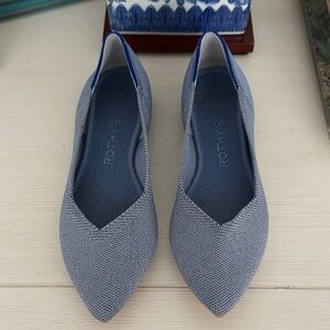 Rothy's Women's Pointed Knit Flats in Light Blue